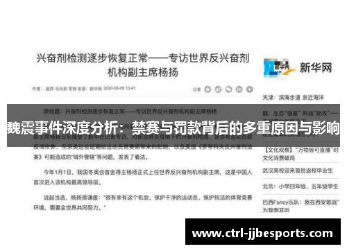 魏震事件深度分析：禁赛与罚款背后的多重原因与影响